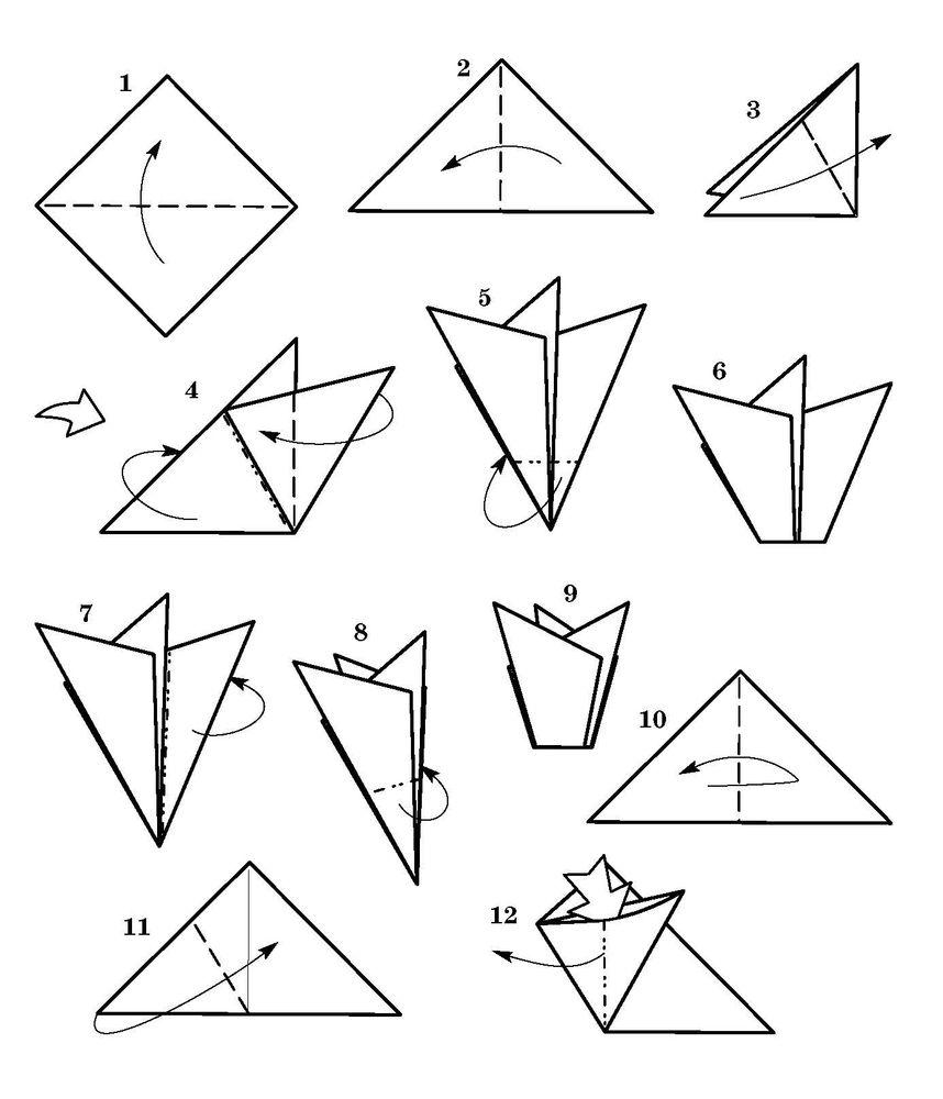 Как сделать тюльпан из бумаги оригами